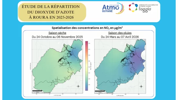Répartition du Dioxyde d’Azote à Roura 2025 - 2026