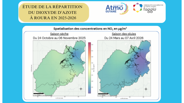 Répartition du Dioxyde d’Azote à Roura 2025 - 2026
