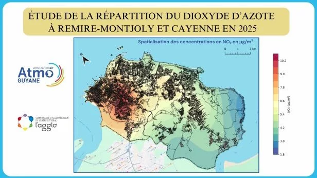 ÉTUDE DE LA RÉPARTITION DU DIOXYDE D’AZOTE À REMIRE-MONTJOLY ET À CAYENNE EN 2025