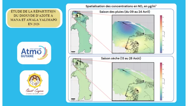 Répartition du Dioxyde d’Azote à Mana et Awala-Yalimapo 2026